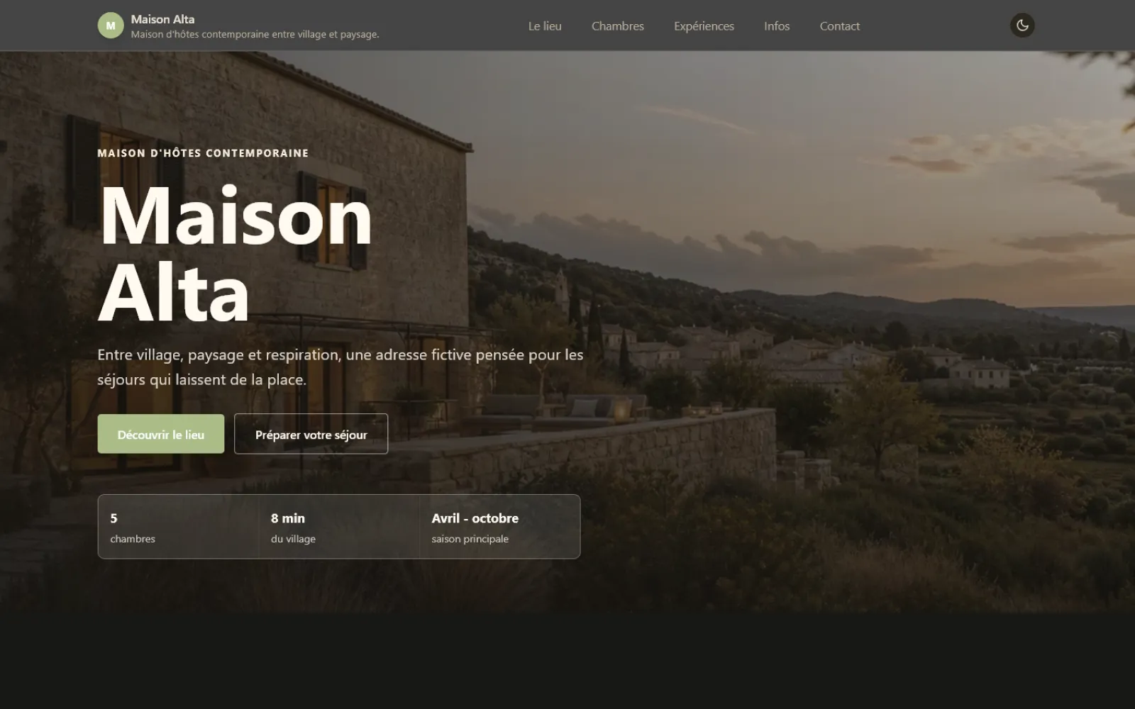 Aperçu de l'expérience Astro Maison Alta avec storytelling, UX et direction artistique